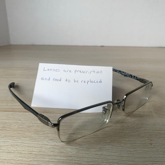 Ray-Ban RB8407 2709 Eyeglasses Half Rim Silver Black Carbon Fiber 52-17-140 - Picture 1 of 8